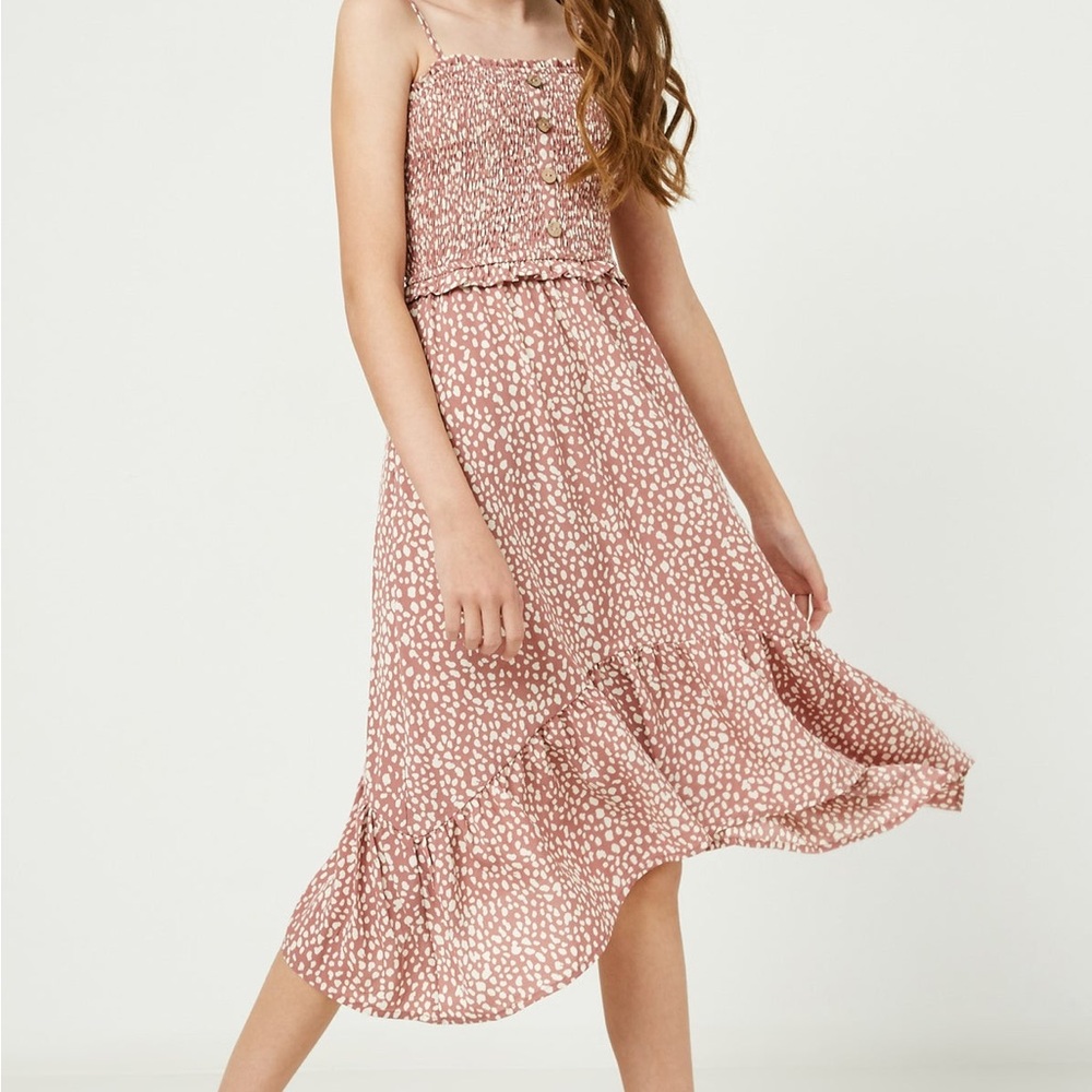 Hayden Mauve and White Patterned Dress - Girls XL